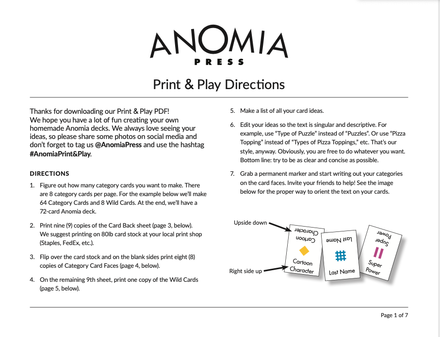 Anomia - Free Print & Play PDF