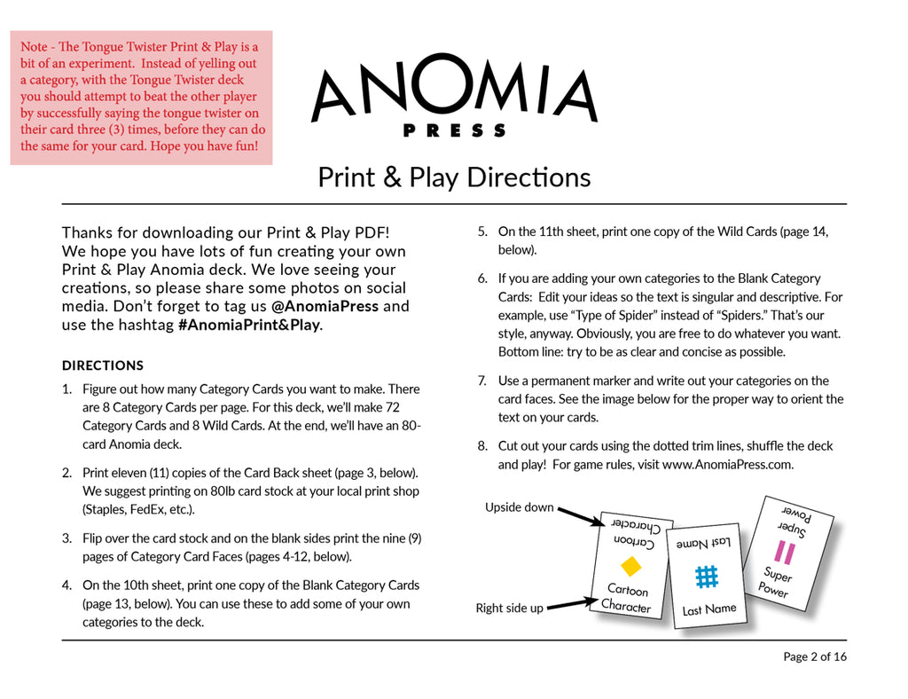 Anomia - Tongue Twisters Print & Play PDF