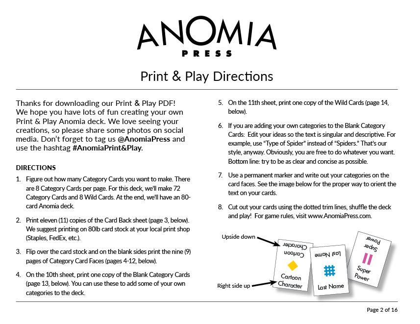 Anomia - Sports Print & Play PDF