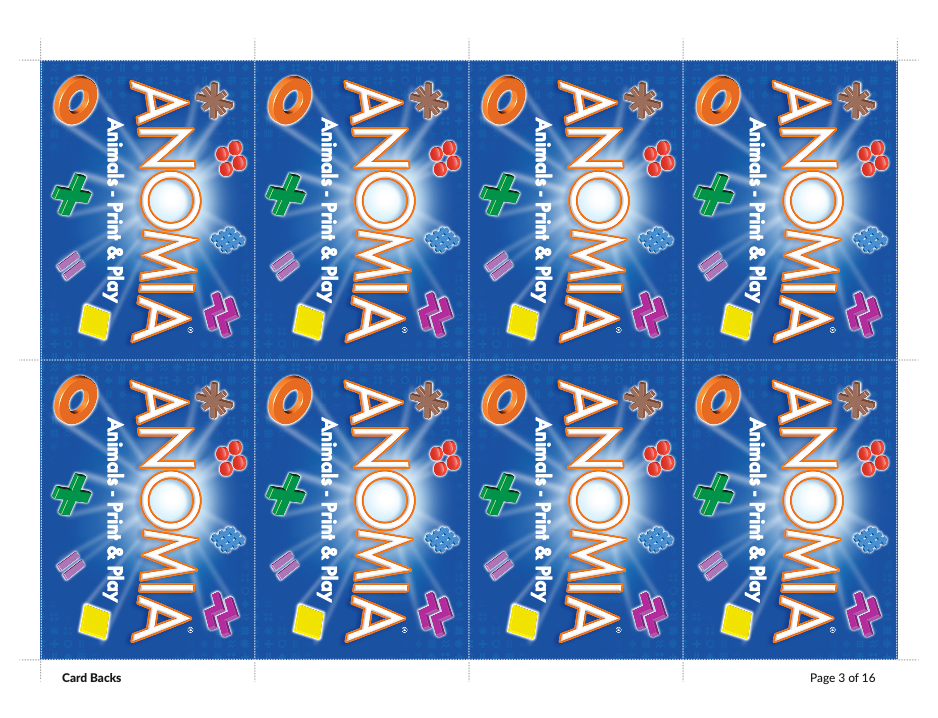 Anomia - Animals Print & Play PDF